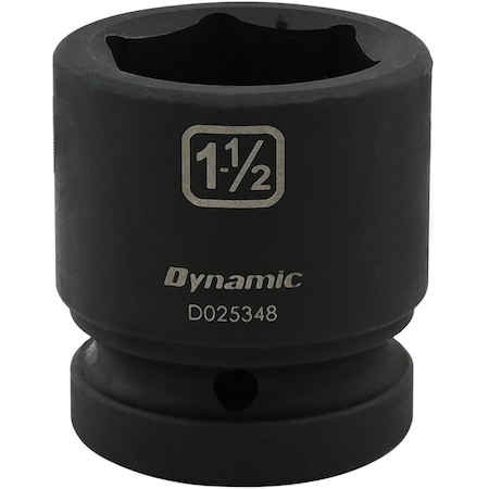 Dynamic 1" Drive Standard Socket, Black Phosphate, Tools 1-1/2" X 1" Drive, 6 Point Standard Length D025348